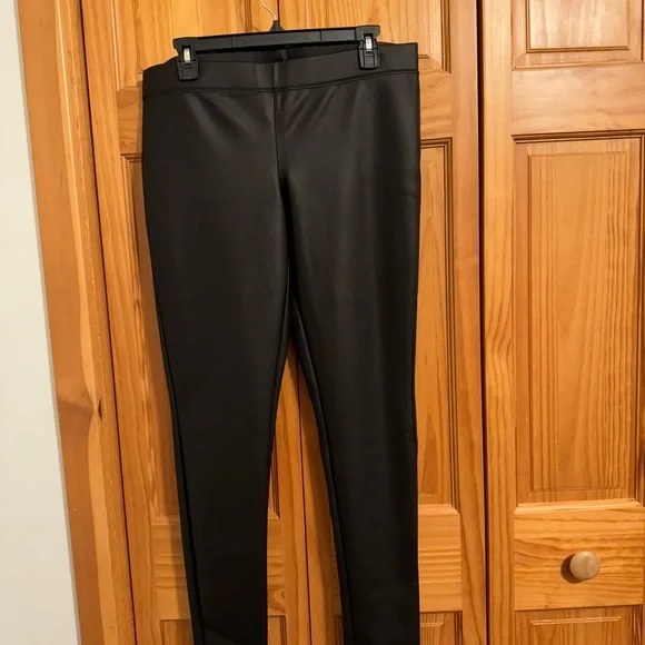 Express Black Faux Leather Pants - Picture 1 of 3